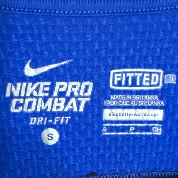 Nike Pro Combat Dri-FIT “Blue Shield” Long Sleeve Fitted Shirt Men’s S - Picture 5 of 7